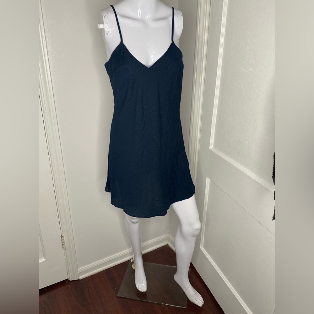 REISS NWT Luxury Designer Navy Adjustable Strap Slip Dress Size 6